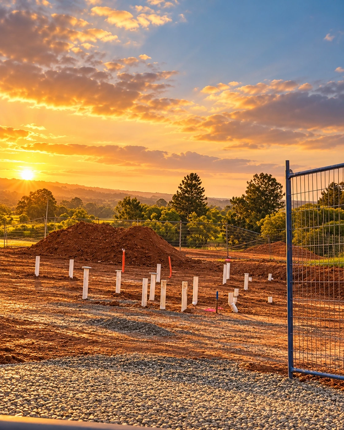 The empty building plot before construction